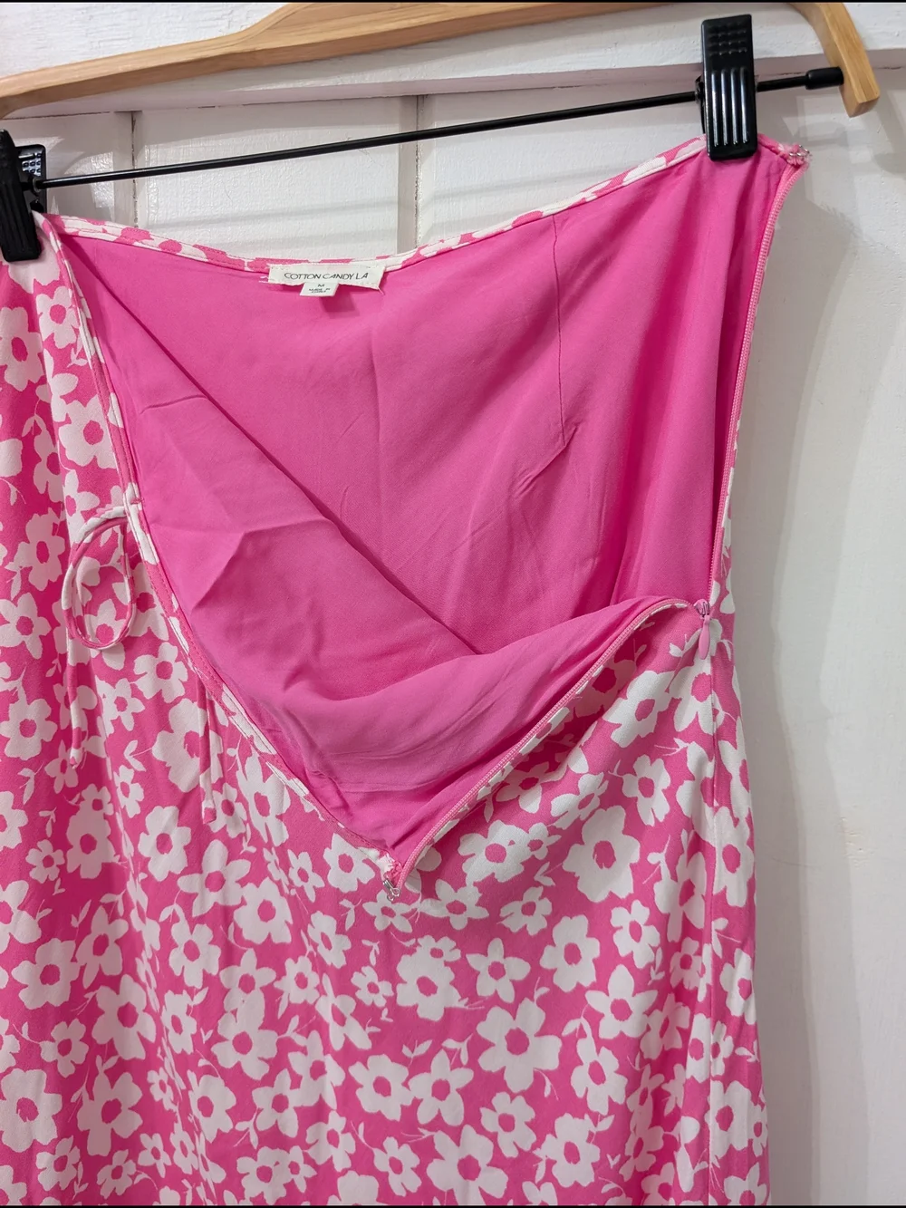 Cotton Candy Pink Floral Midi Skirt Size M
